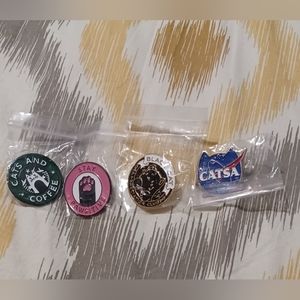 Set of 4 Cat Club Pins.